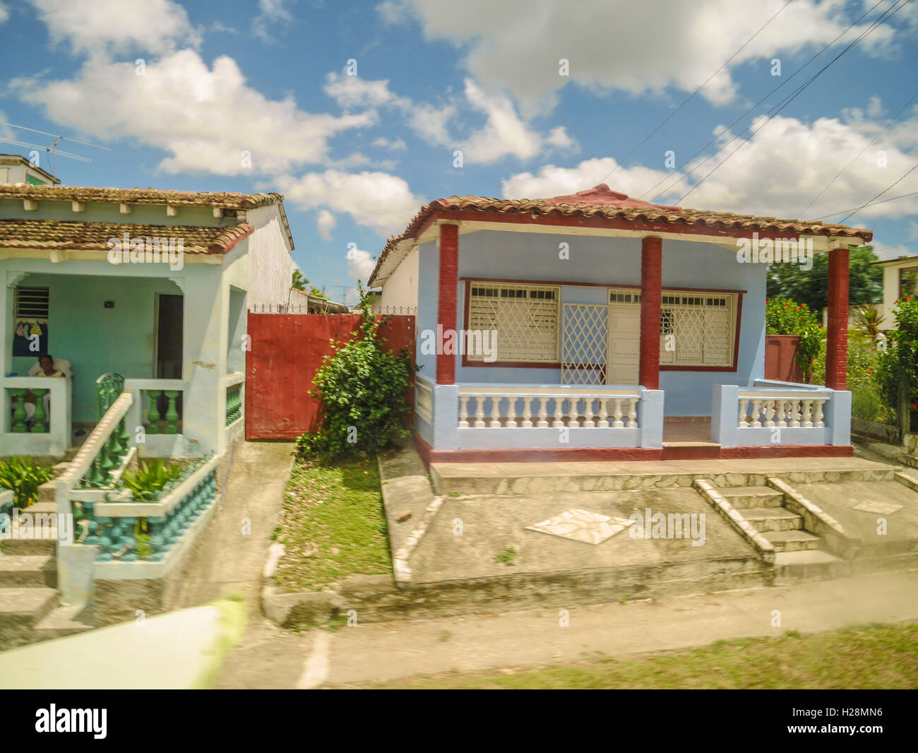 Typical private cuban houses in Cuba Stock Photo Alamy