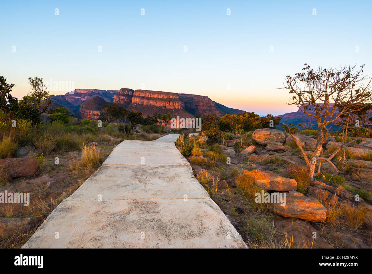 Concrete footpath leading to Blyde River Canyon viewpoint, famous ...