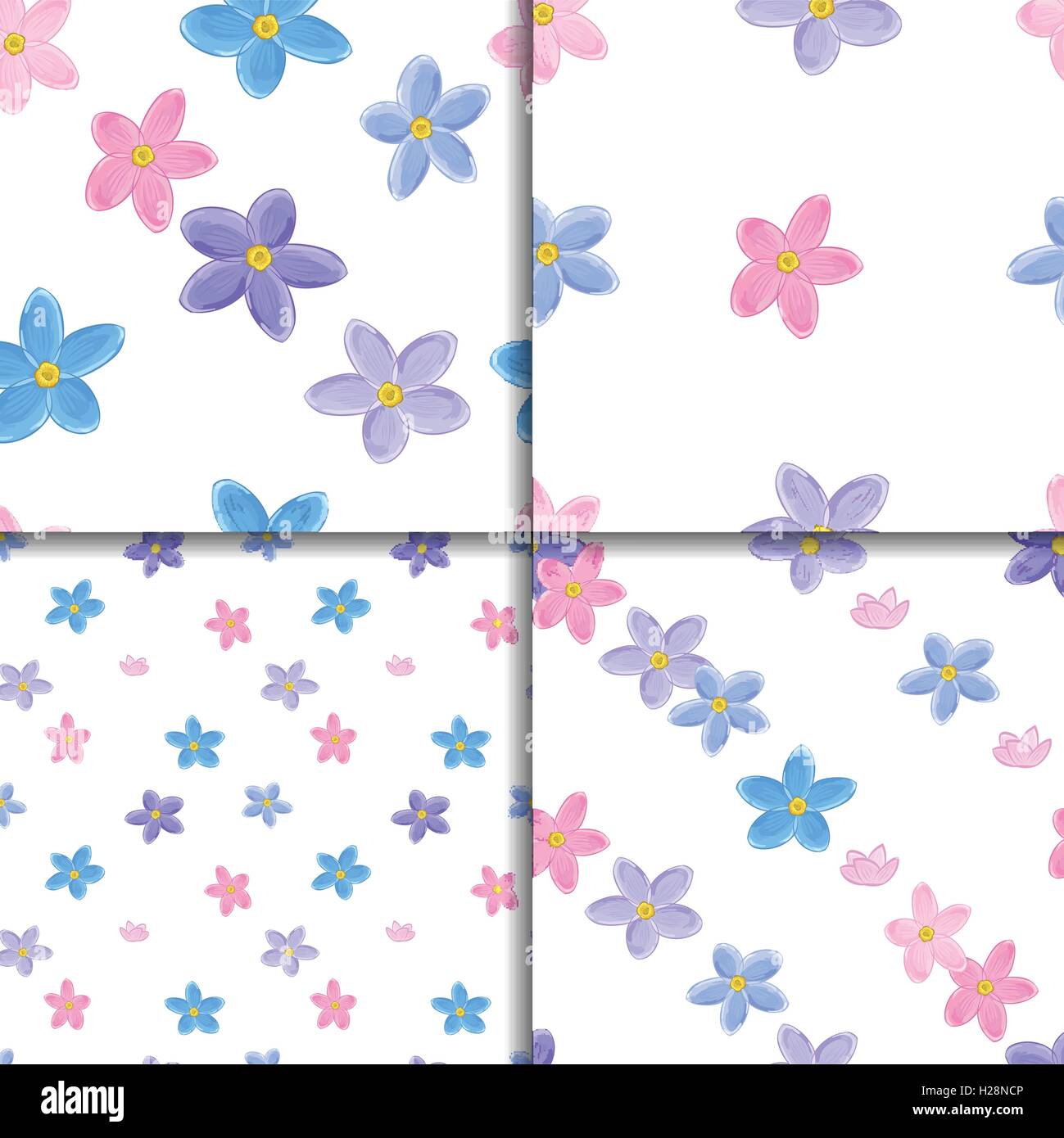 Seamless forget-me-not pattern set Stock Vector Image & Art - Alamy