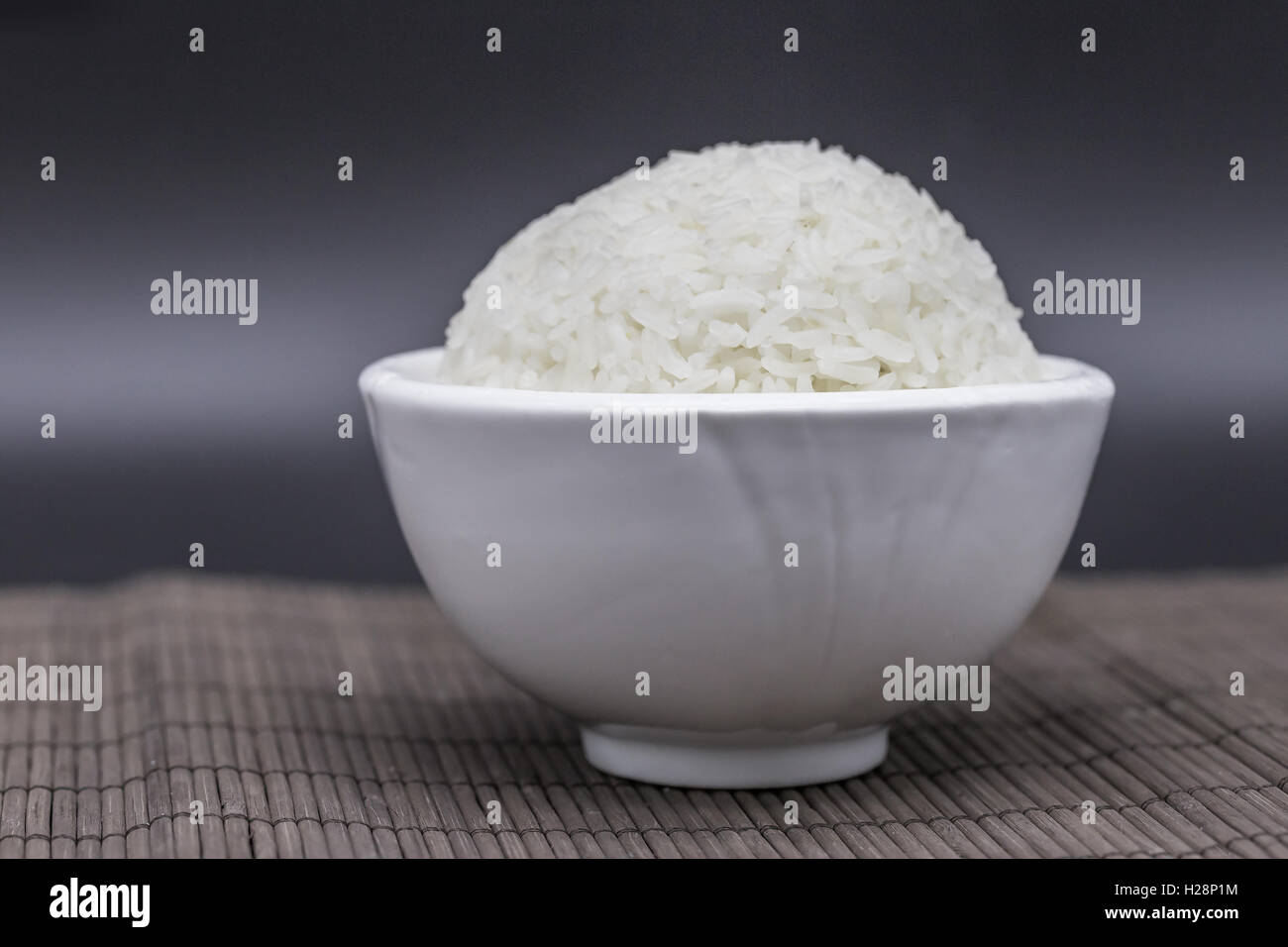 A bowl of white rice Stock Photo