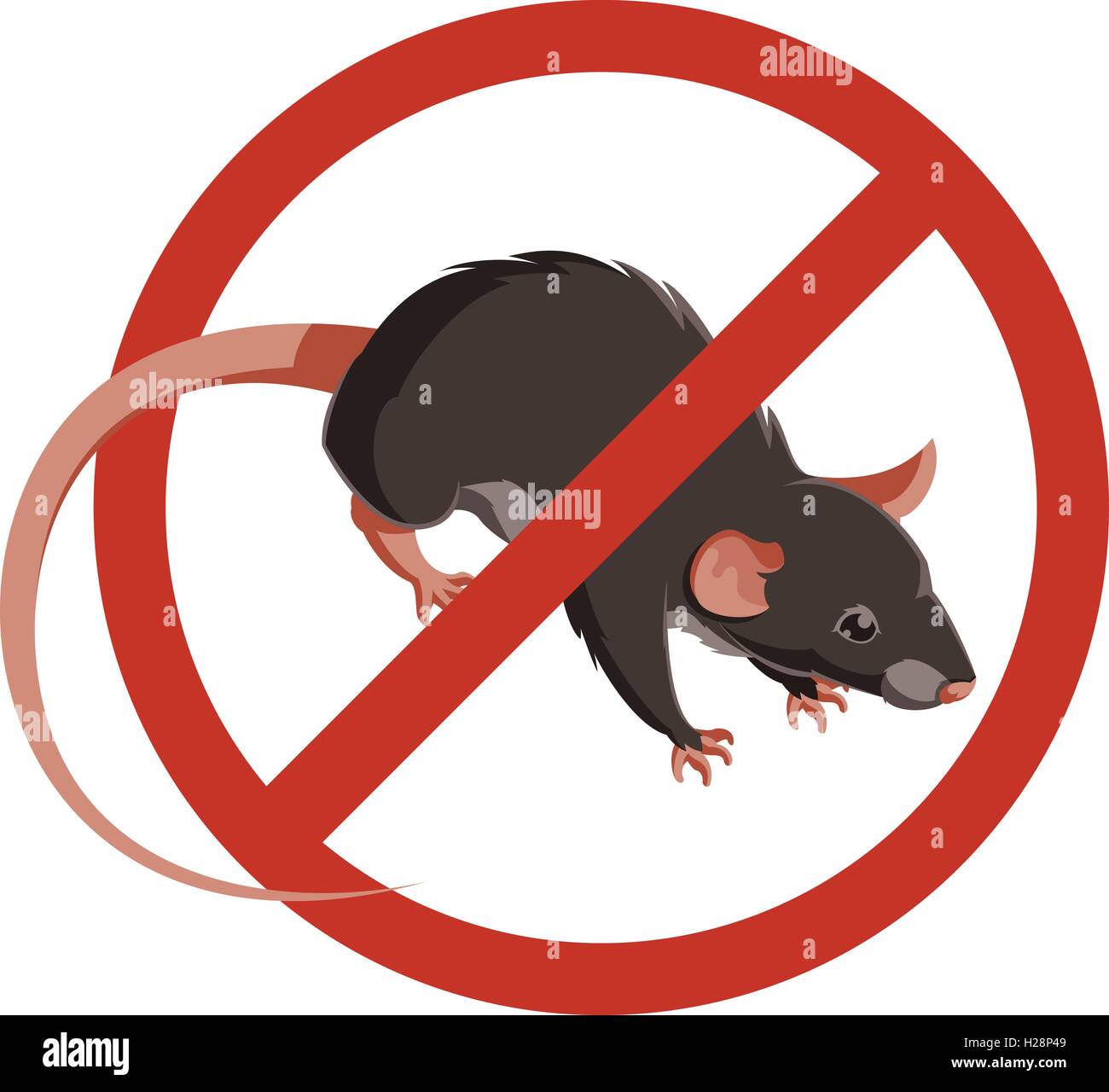Rat forbidden sign icon Stock Vector
