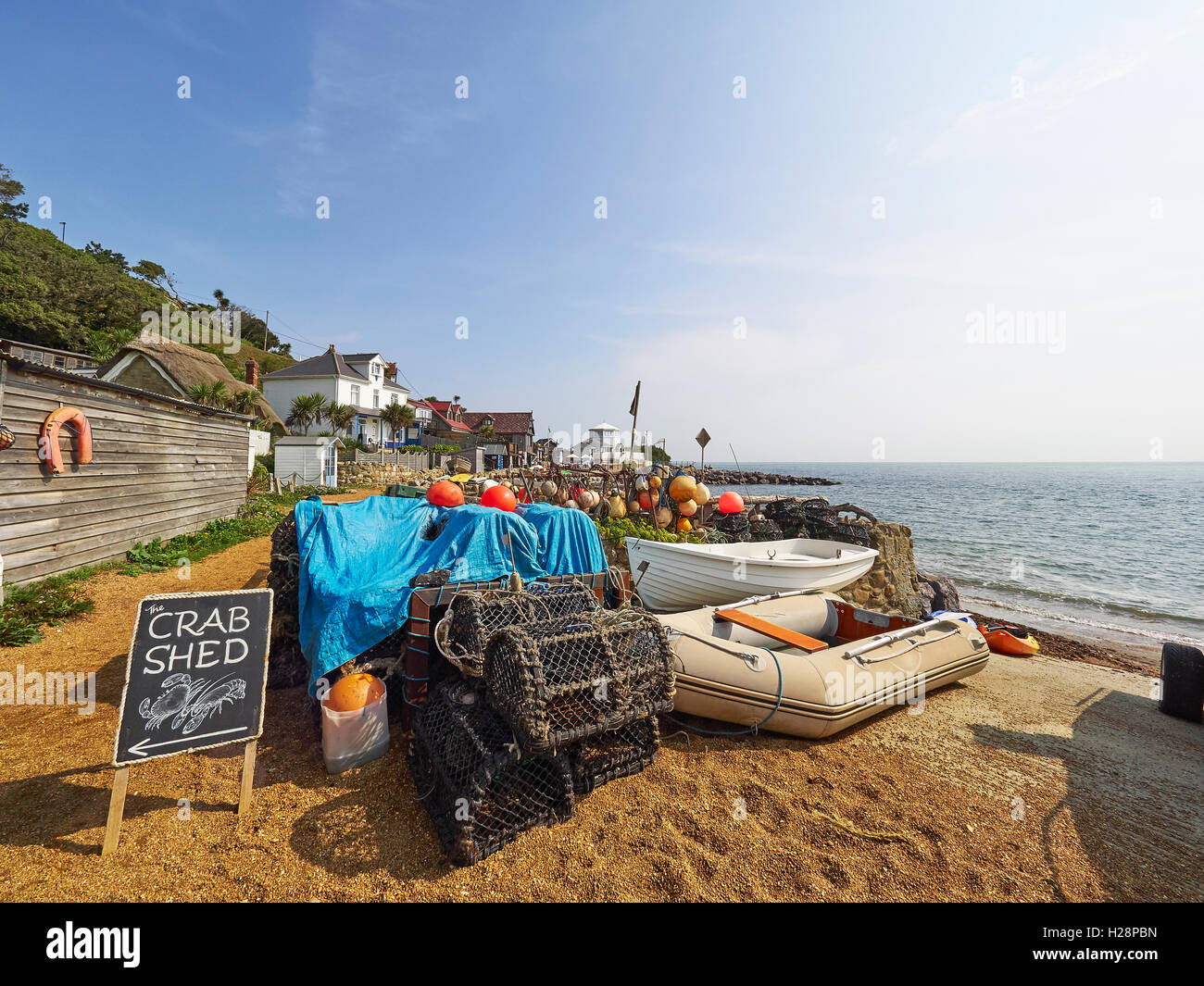 Steephill cove the crab shed Ventnor Isle of Wight Stock Photo