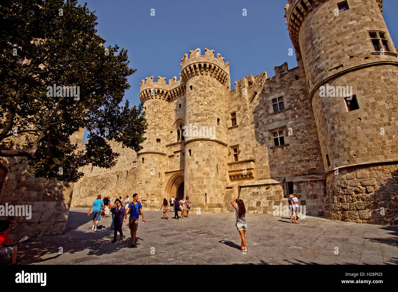 Palace of the Grand Master of Rhodes, Rhodes Island, Dodecanese Islands, Greece. Stock Photo