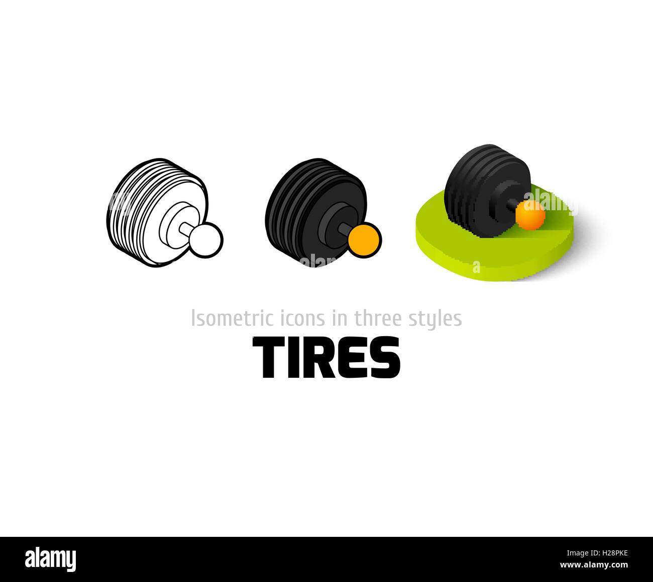 Tires icon in different style Stock Vector