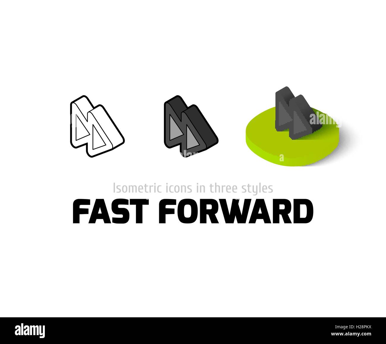 Fast forward icon in different style Stock Vector