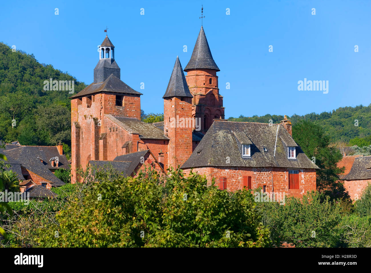 Collonges-la-Rouge village in Correze, France Stock Photo