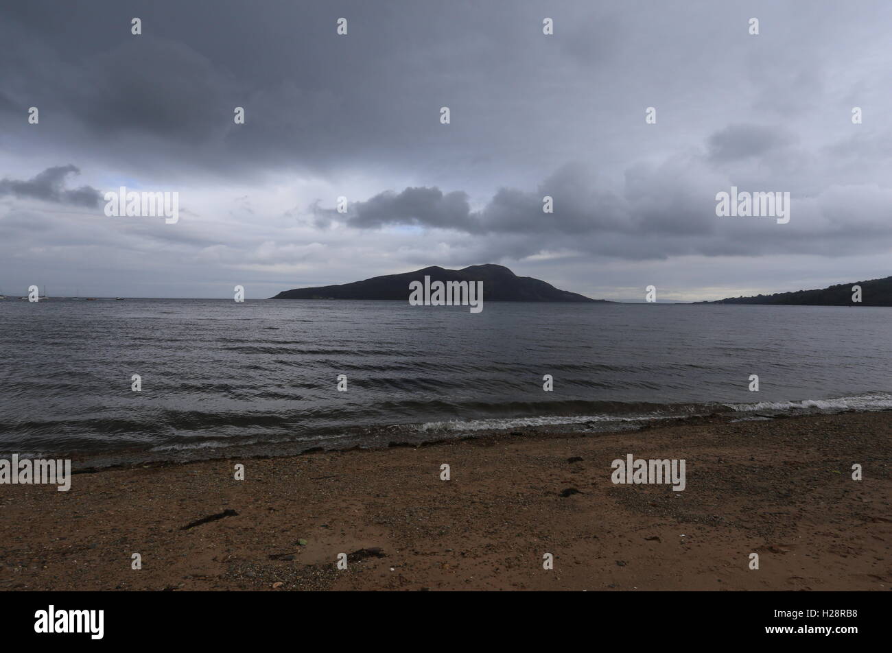Holy Isle and Lamlash Bay Isle of Arran Scotland  September 2016 Stock Photo