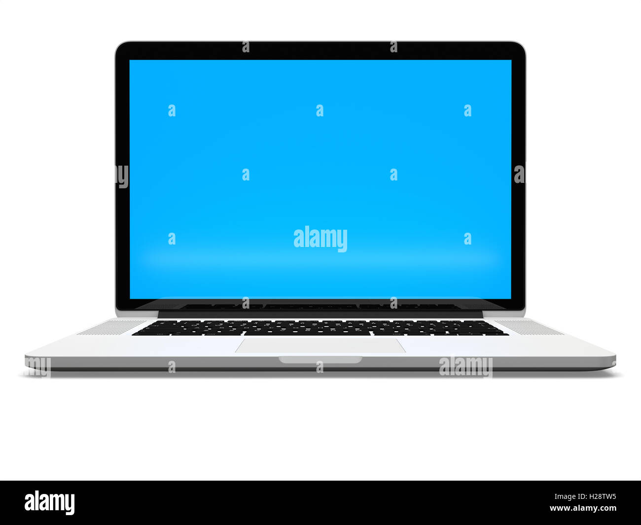 Laptop with white screen Stock Photo - Alamy