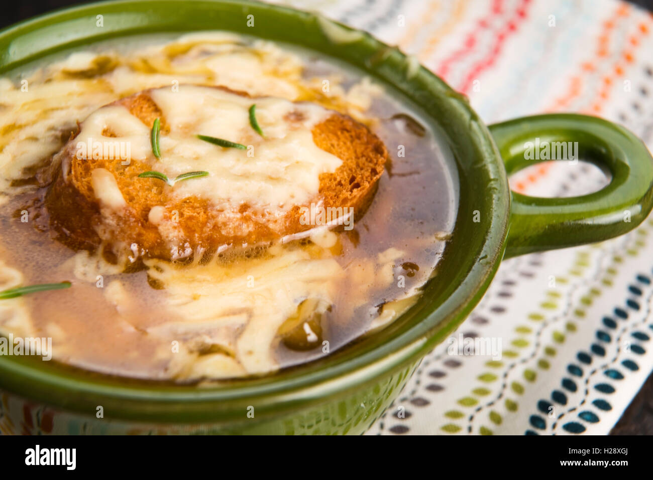 French onion soup with ingredients Stock Photo Alamy