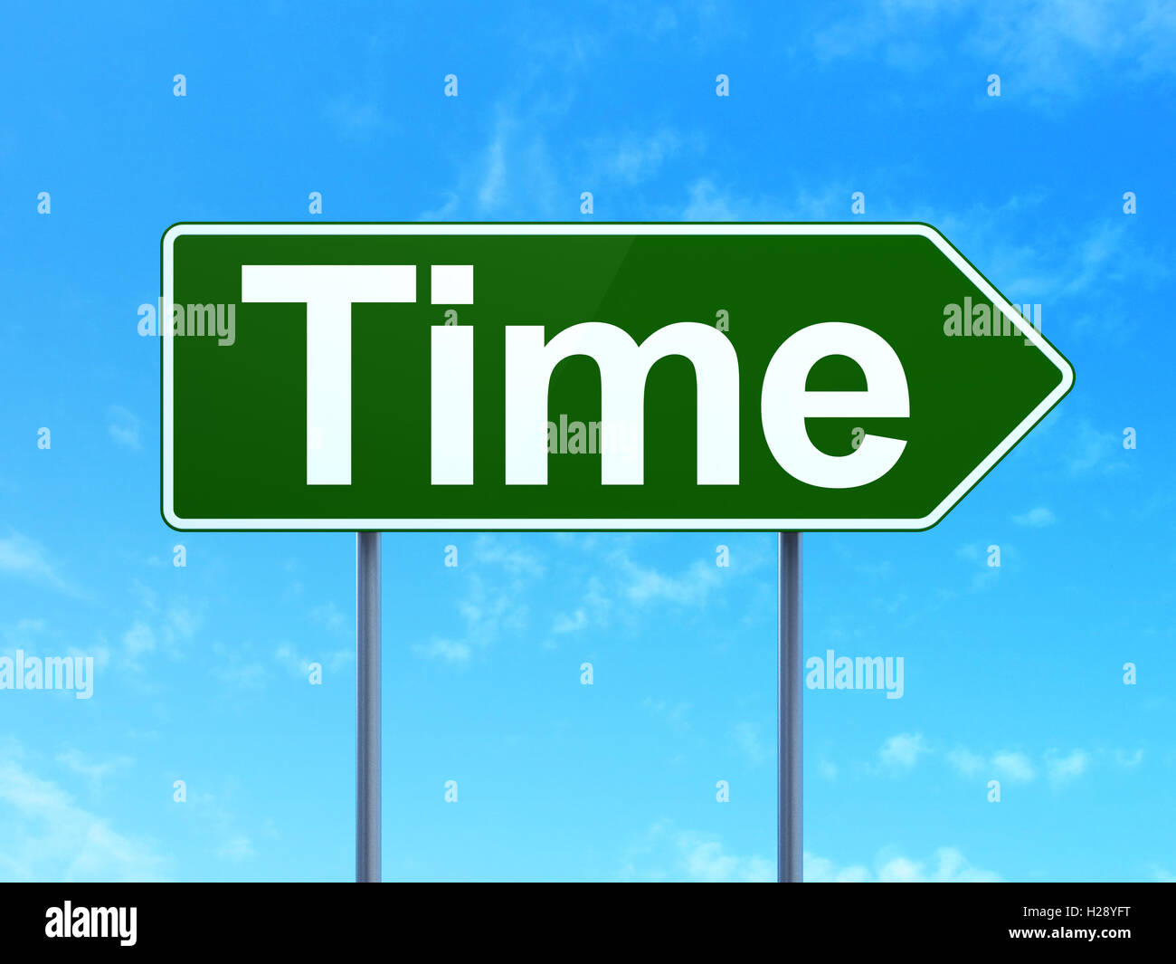 Timeline concept: Time on road sign background Stock Photo