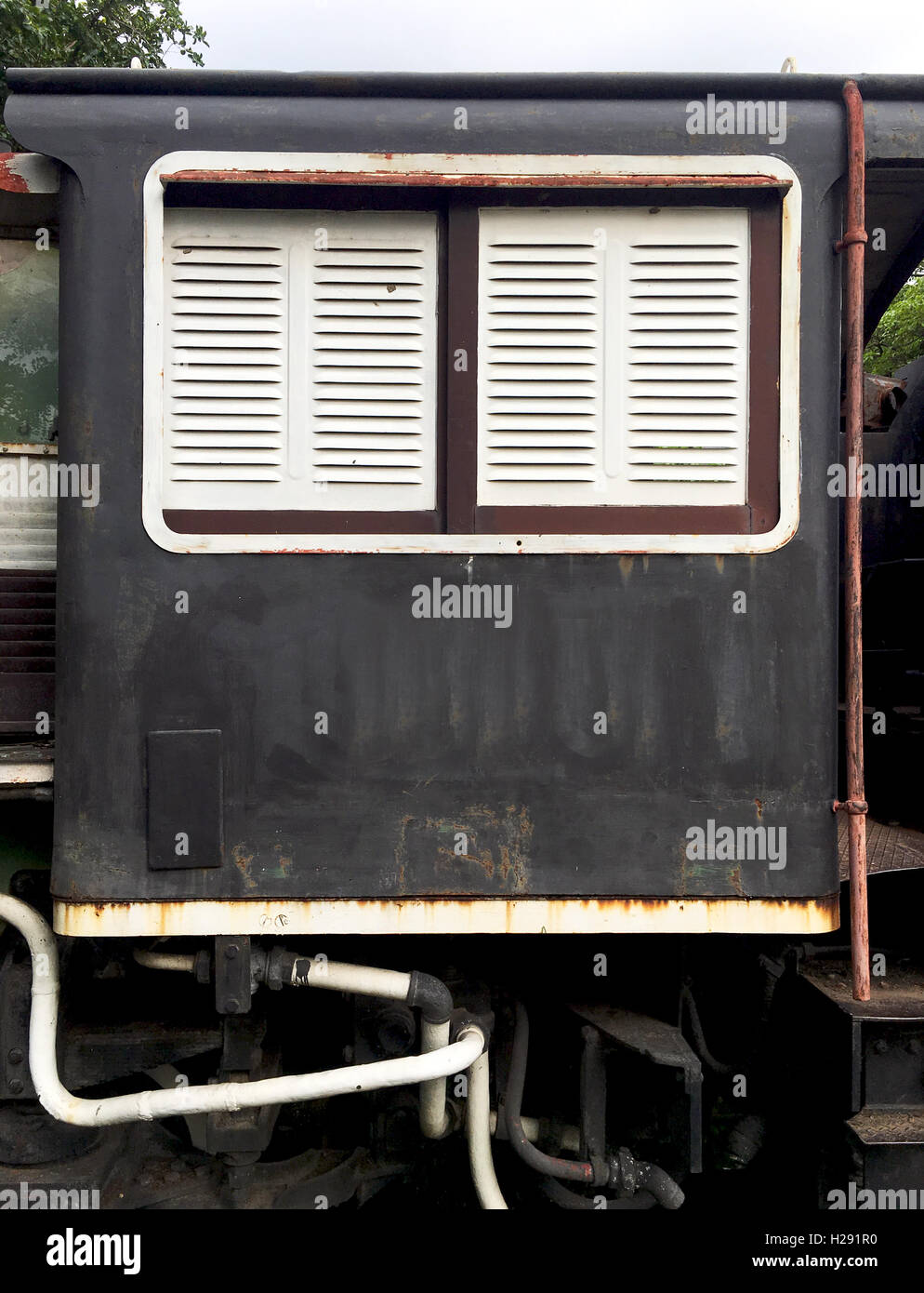 detail Vintage train railway transportation in thailand Stock Photo