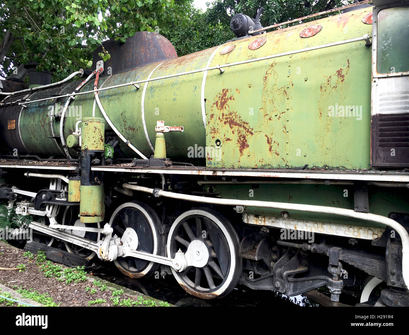 Vintage train railway transportation perspective rustic Stock Photo