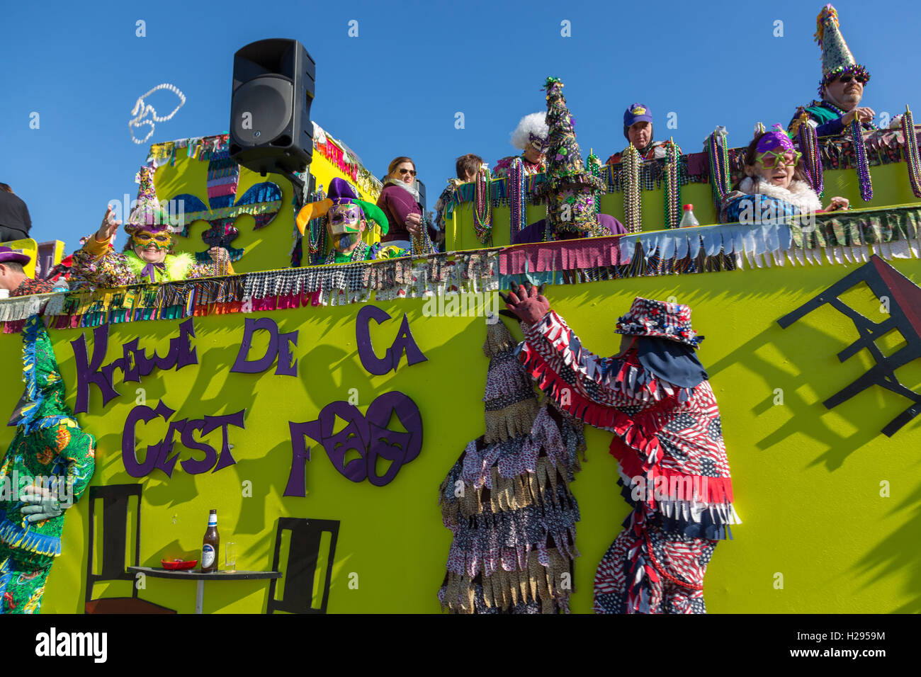Cajun Mardi Gras revelers parade through the countryside in New Orleans