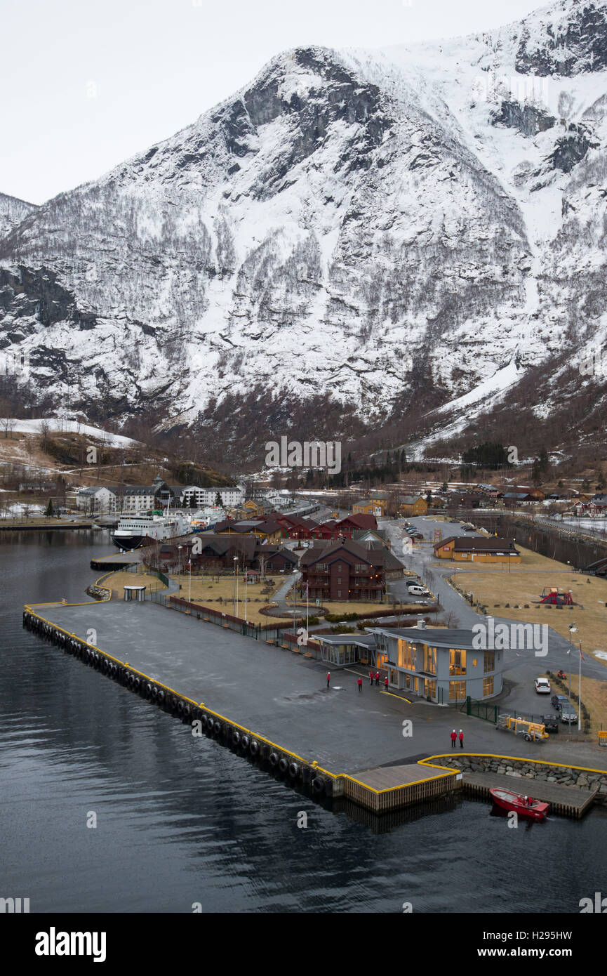 Flam cruise port in Norway. Stock Photo