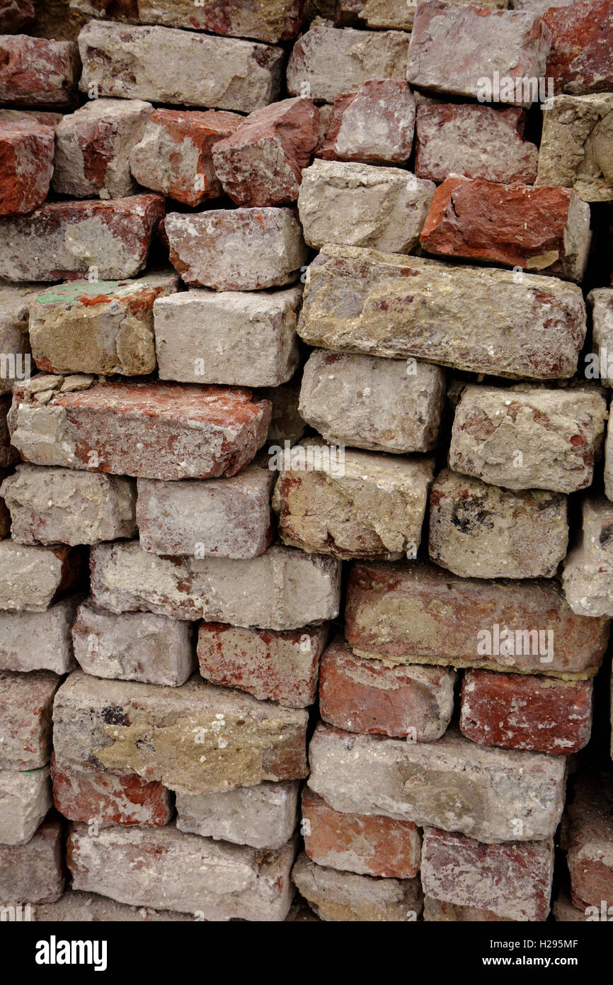 Pile of old bricks Stock Photo