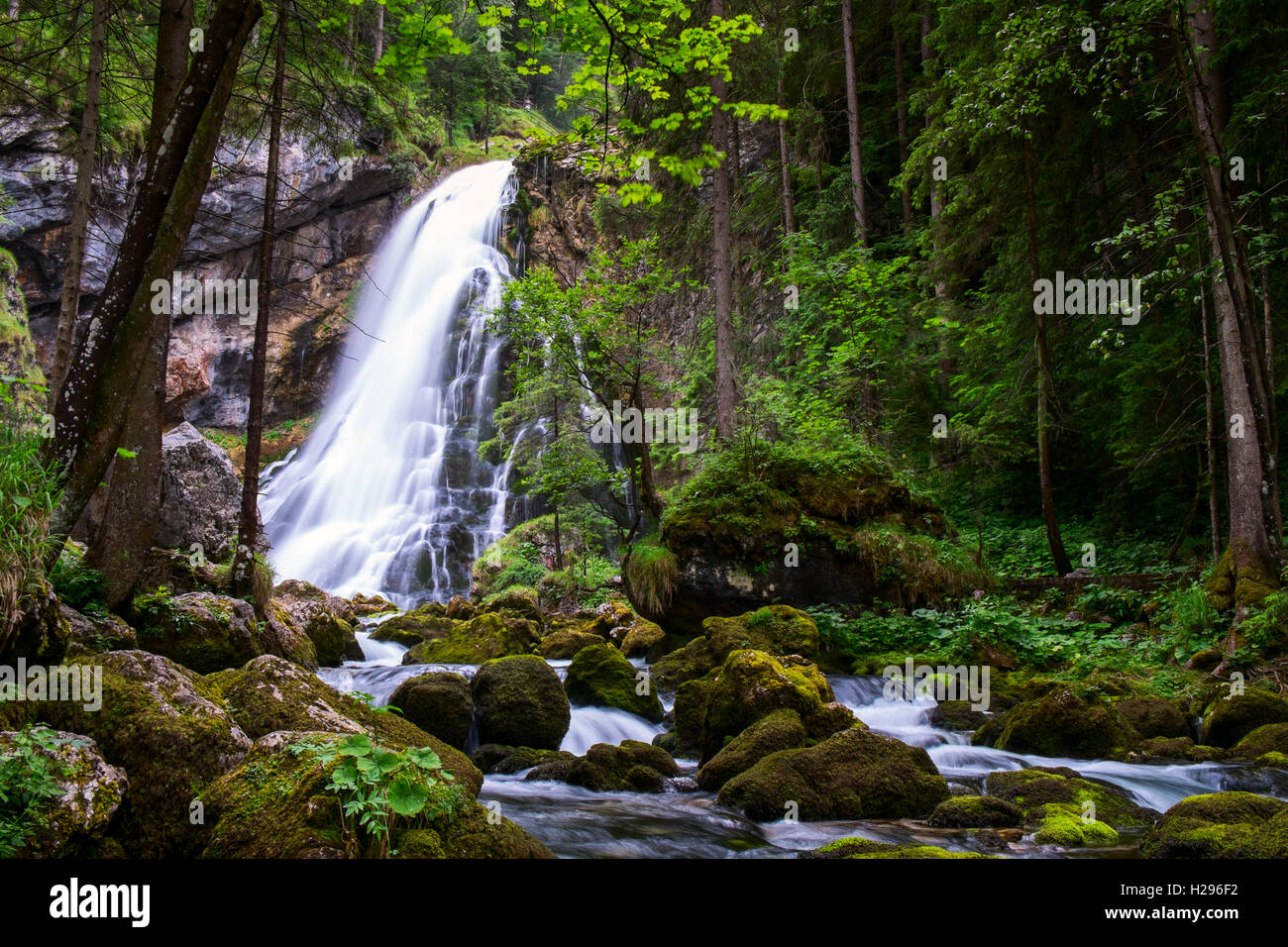 The majestic Gollinger Waterfall in Austria, Europe Stock Photo