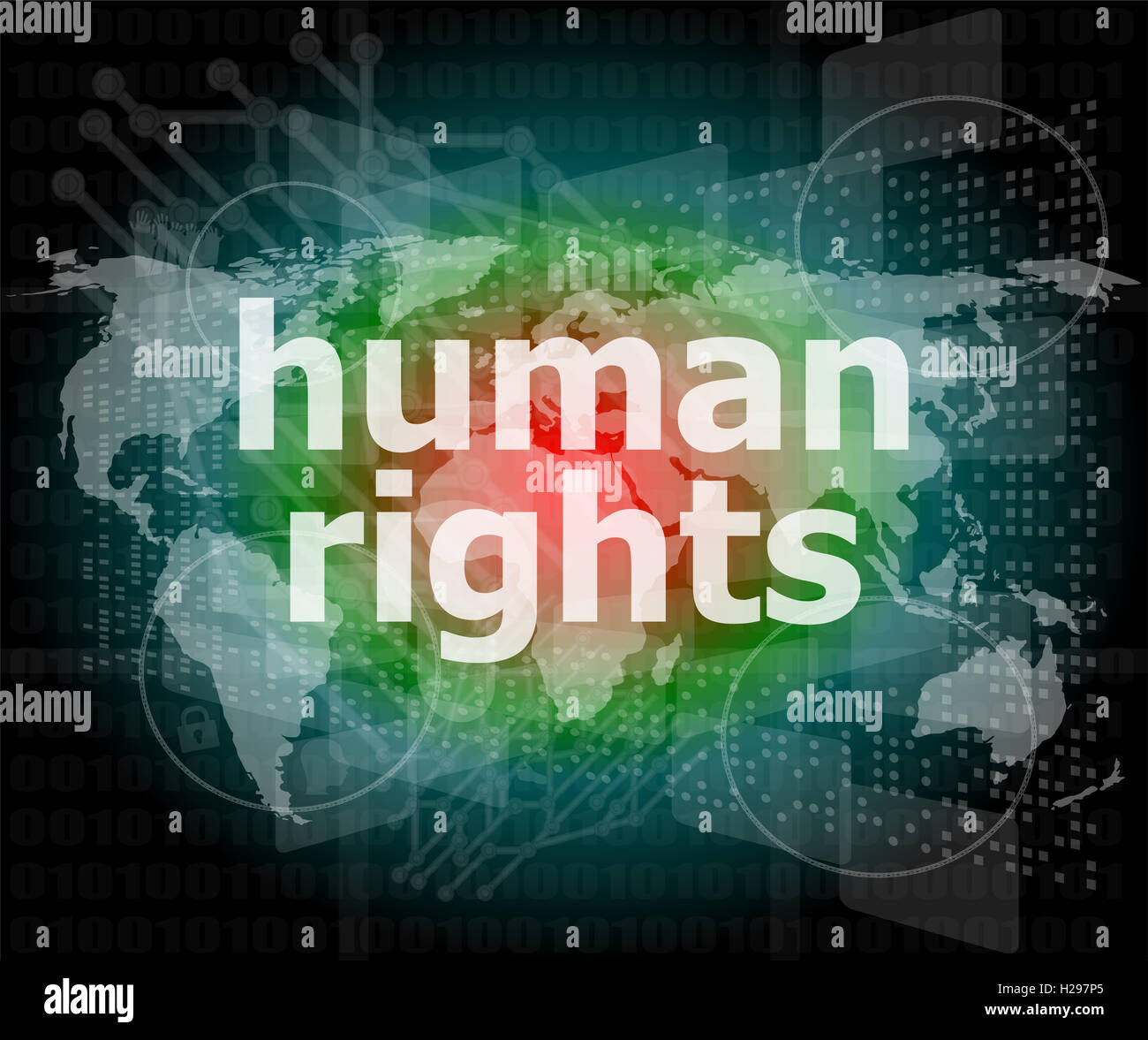 Law concept: words human rights on digital background Stock Photo - Alamy