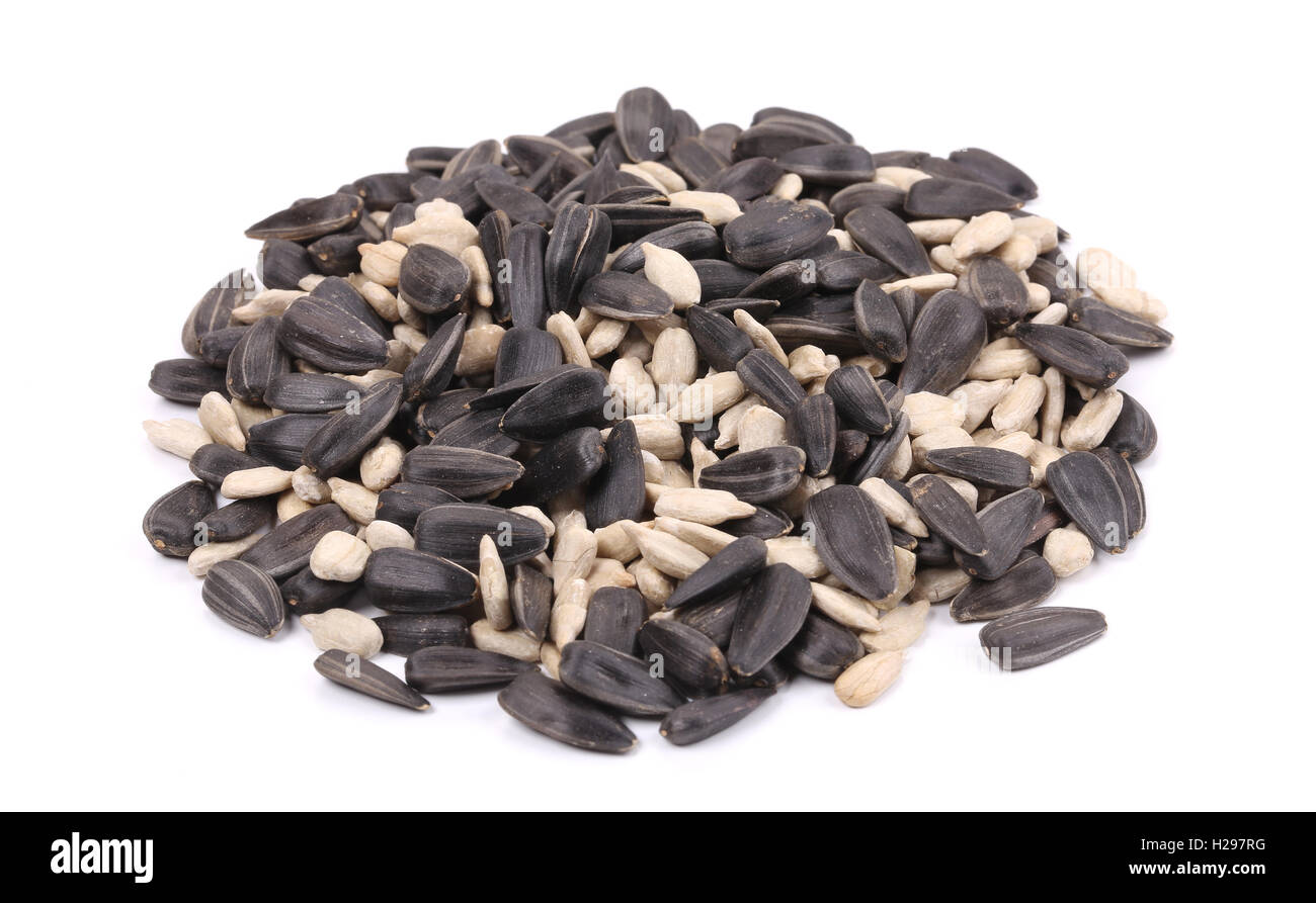 Bunch of white and black sunflower seeds Stock Photo - Alamy