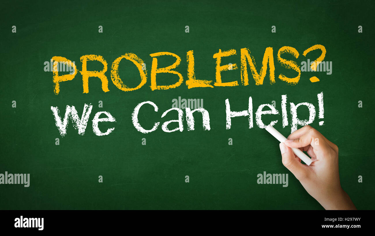 Problems we can help Chalk Illustration Stock Photo
