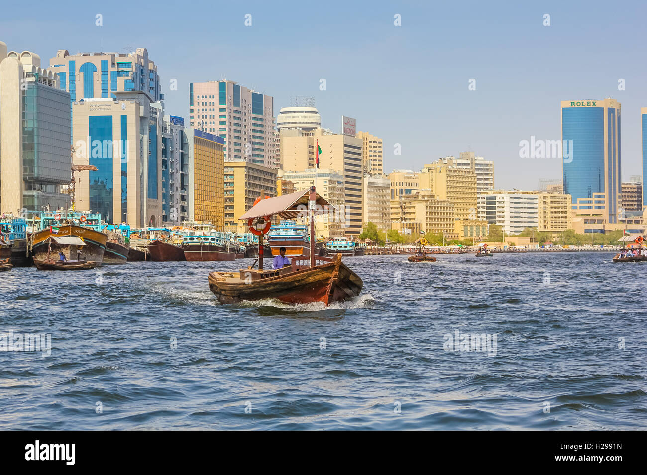 Traditional Abra Ferry Stock Photo