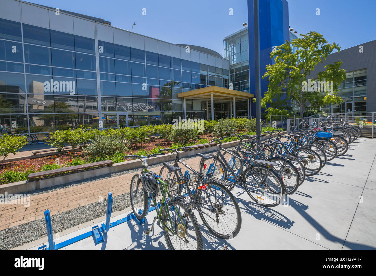 Google headquarters bikes Stock Photo Alamy