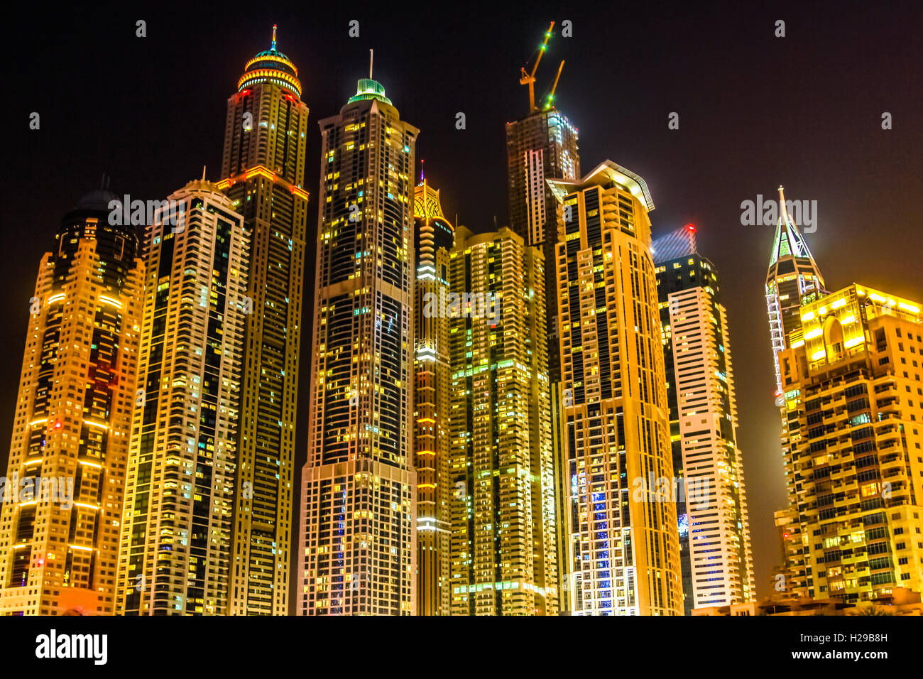 Dubai Marina night Stock Photo - Alamy