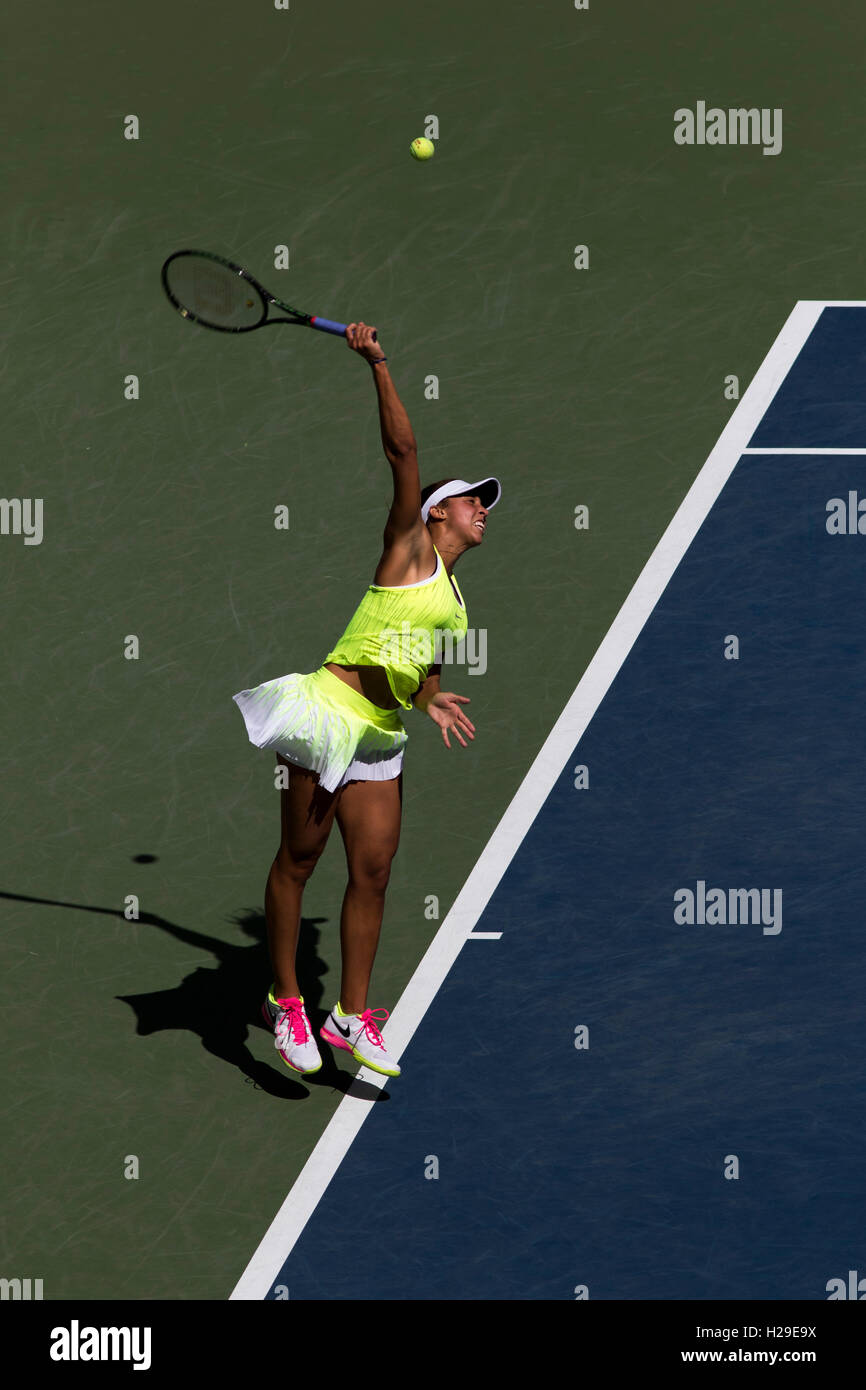 Madison Keys (USA) competing in the 2016 US Open Stock Photo