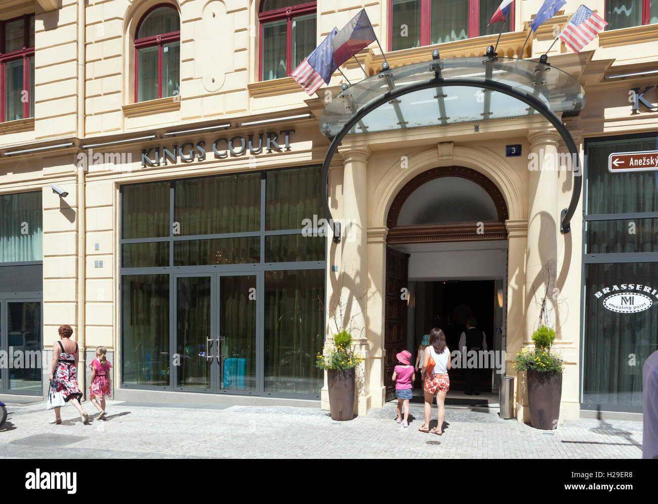Kings Court Hotel in Republic Square, Prague, Czech Republic Stock Photo