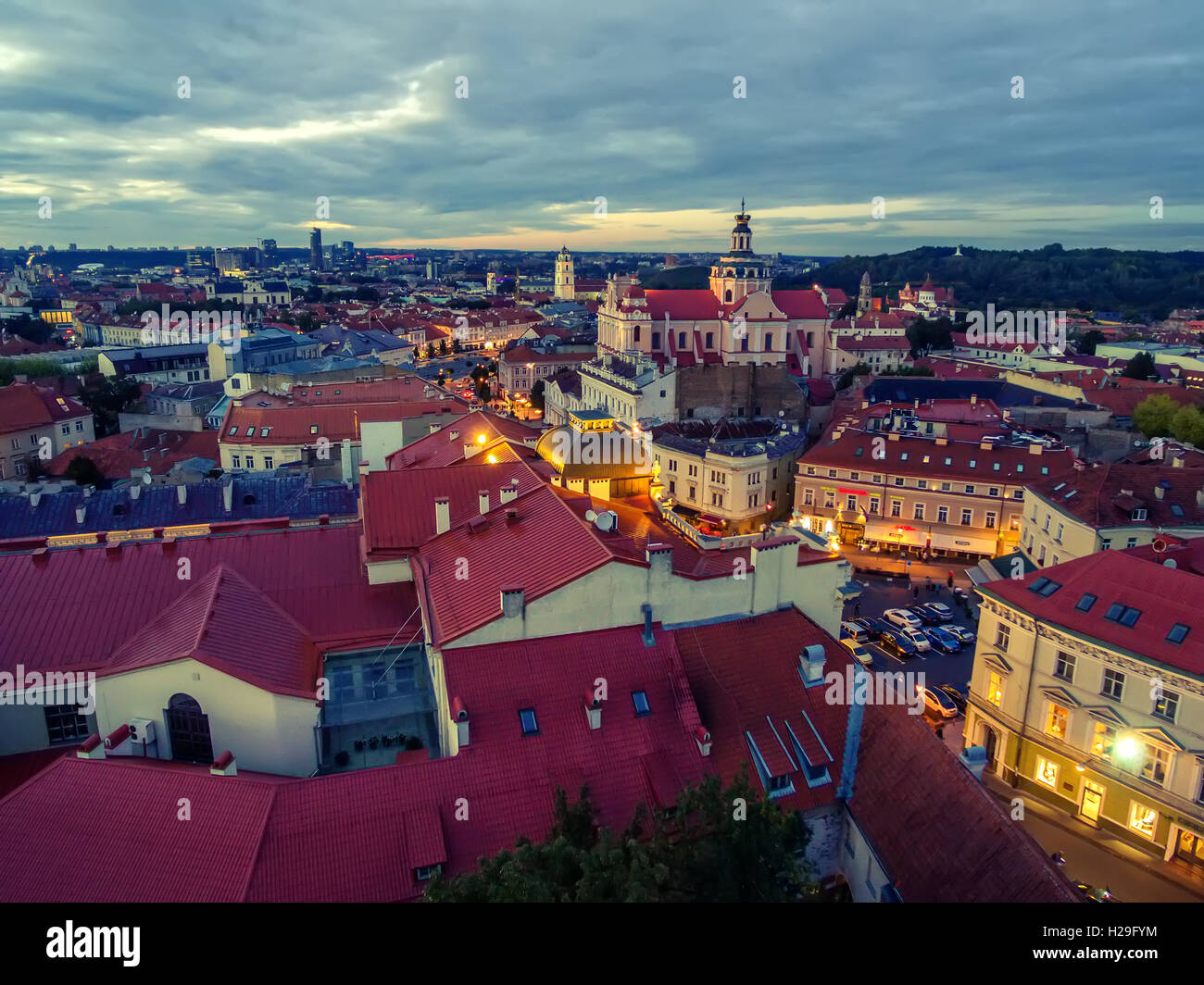 Vilnius, Lithuania: aerial top view of the old town Stock Photo - Alamy