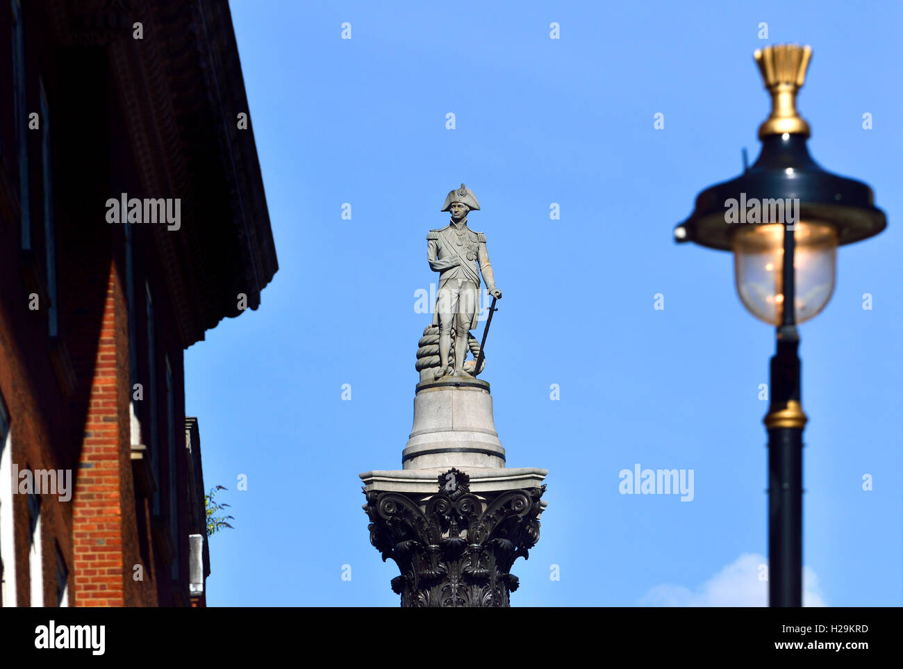 London, England, UK. Nelson's Column, seen from Whitehall Stock Photo