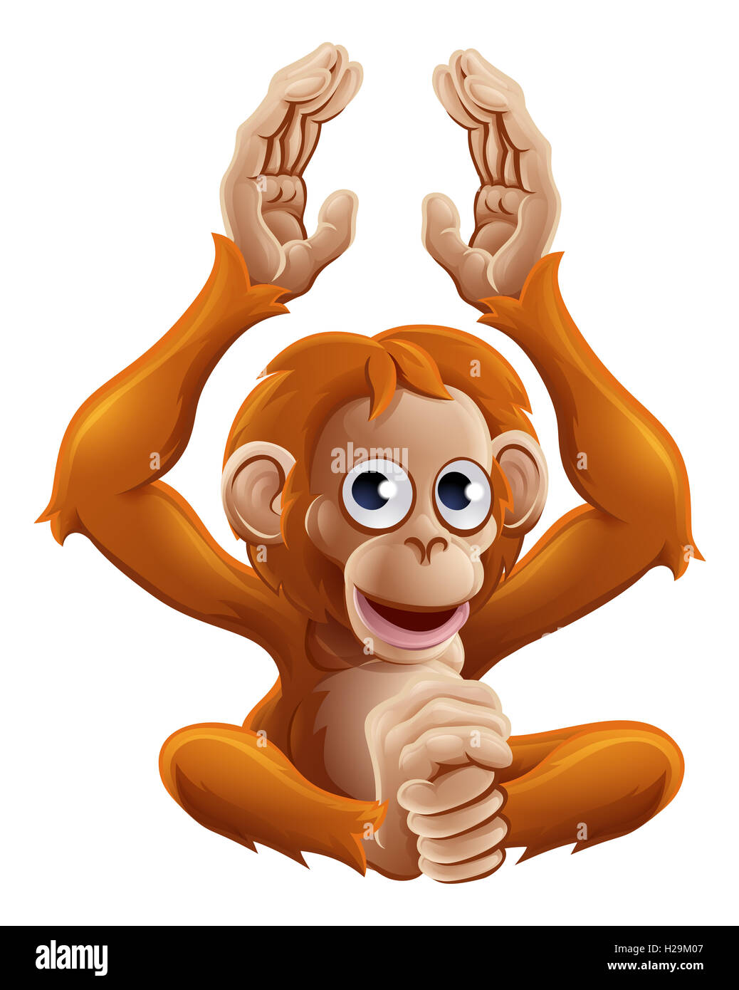 A cute cartoon orangutan ape monkey animal character Stock Photo - Alamy