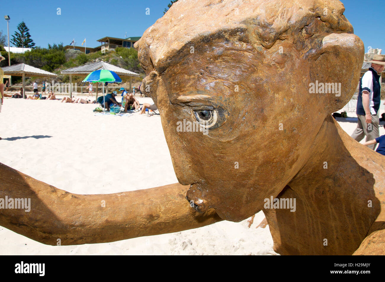 Cottesloe,WA,AustraliaMarch 12,2016Stone human representation at the