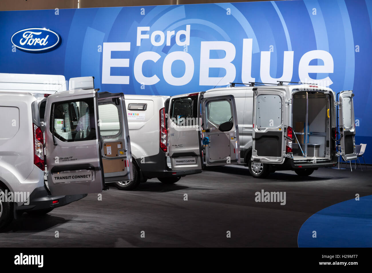 New Ford Transit EcoBlue light trucks Stock Photo