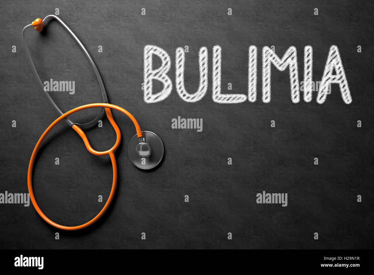 Bulimia - Text on Chalkboard. 3D Illustration. Stock Photo