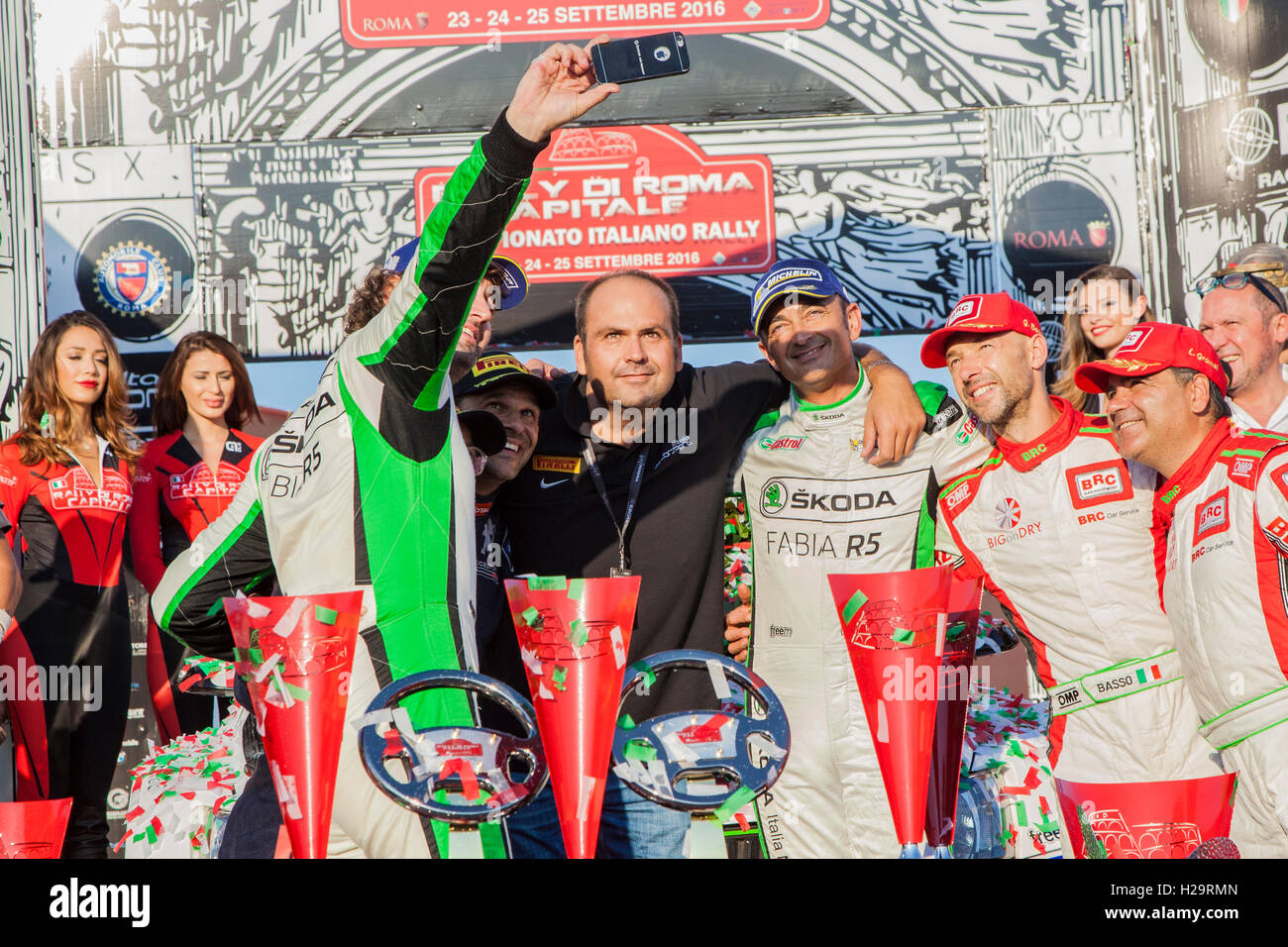 awarding of the winners of the Rally of Roma Capitale 2016 Stock Photo