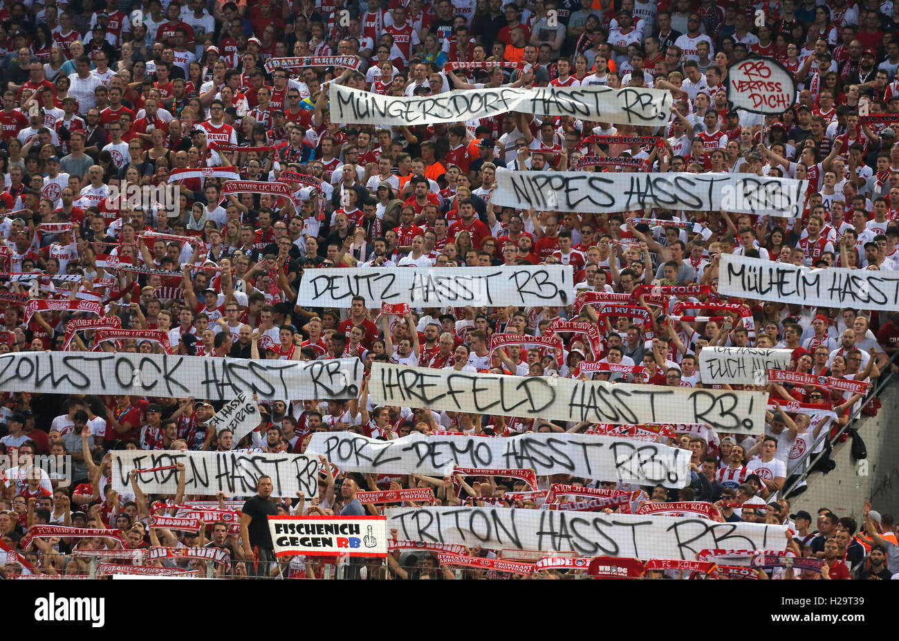 Cologne, Germany 25.09.2016, Bundesliga, matchday 5, 1. FC Koeln - RB  Leipzig: Cologne Ultras hate RB Leipzig. Credit: Juergen Schwarz/Alamy Live  News Stock Photo - Alamy