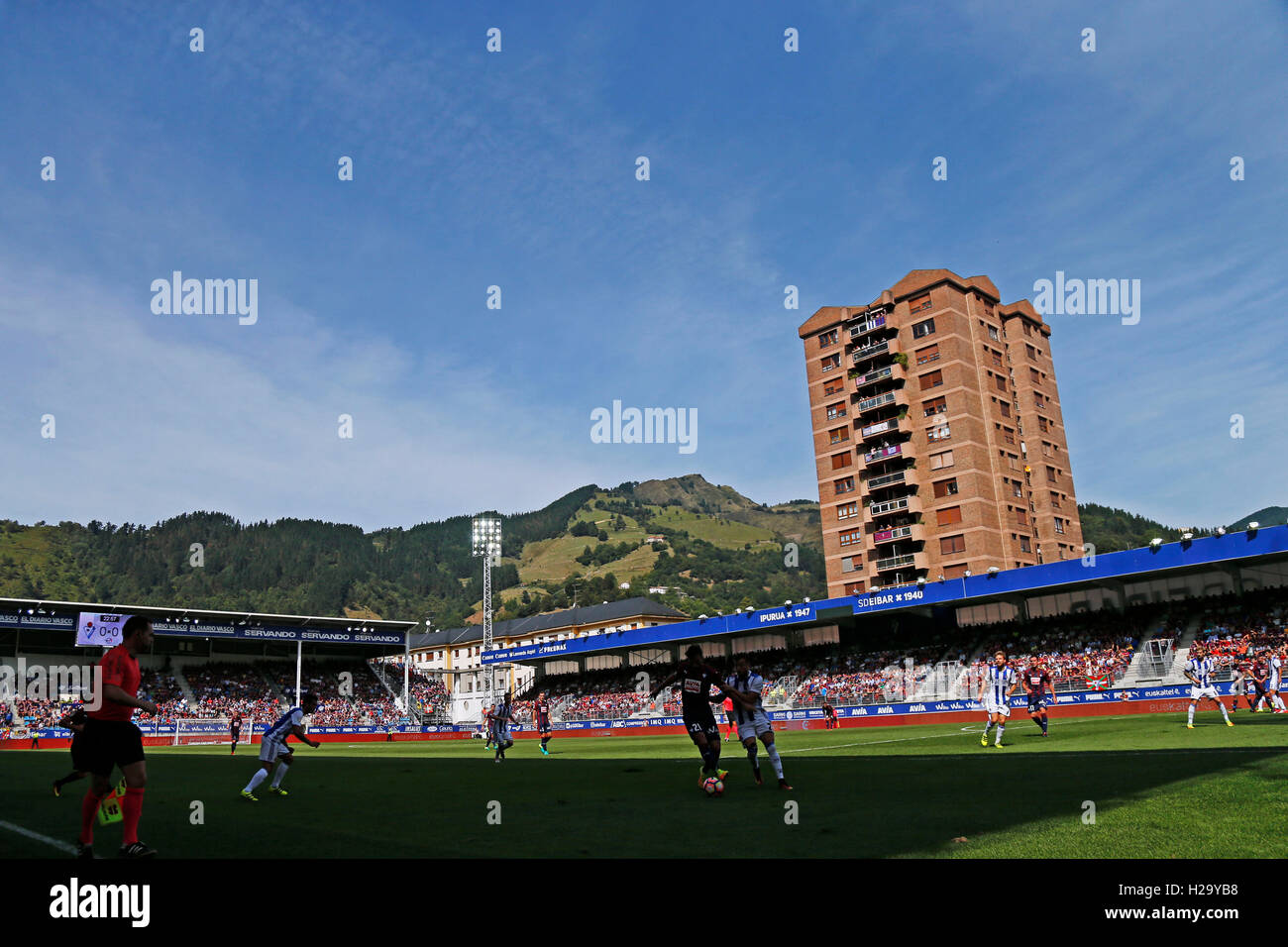 General view, SEPTEMBER 24 2016 - Football/Soccer : Spanish Primera Division 'Liga Santander' match between SD Eibar 2-0 Real Sociedad at Ipurua stadium in Eibar, Spain. © D.Nakashima/AFLO/Alamy Live News Stock Photo