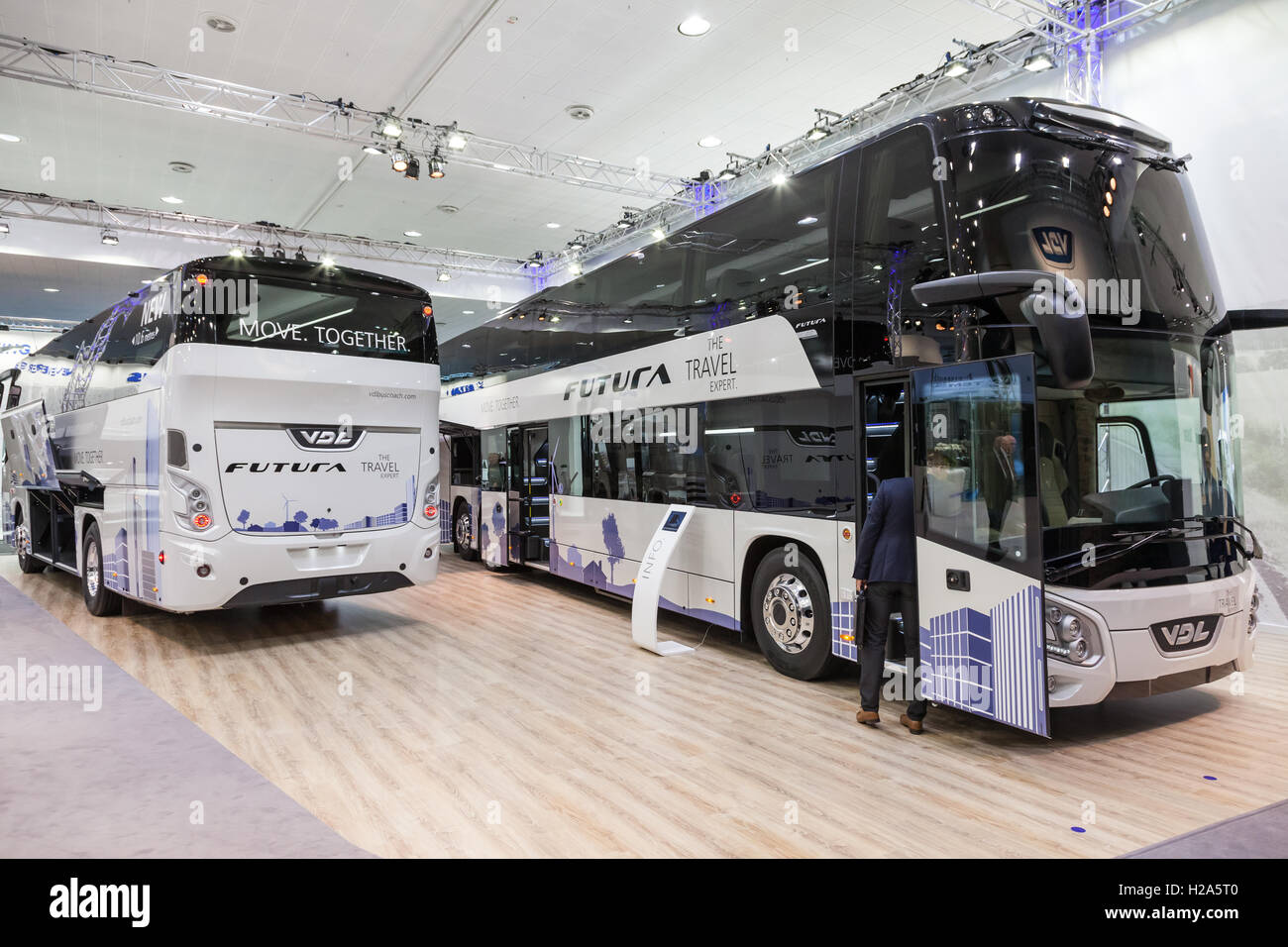 New buses  from the dutch company VDL Stock Photo