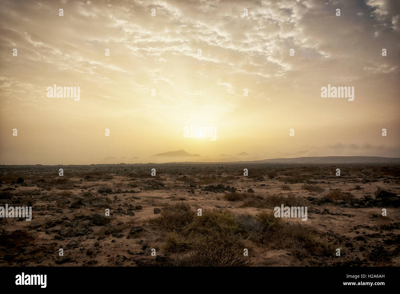 Lanzarote Sunset - Playa Blanca Spain Stock Photo - Alamy
