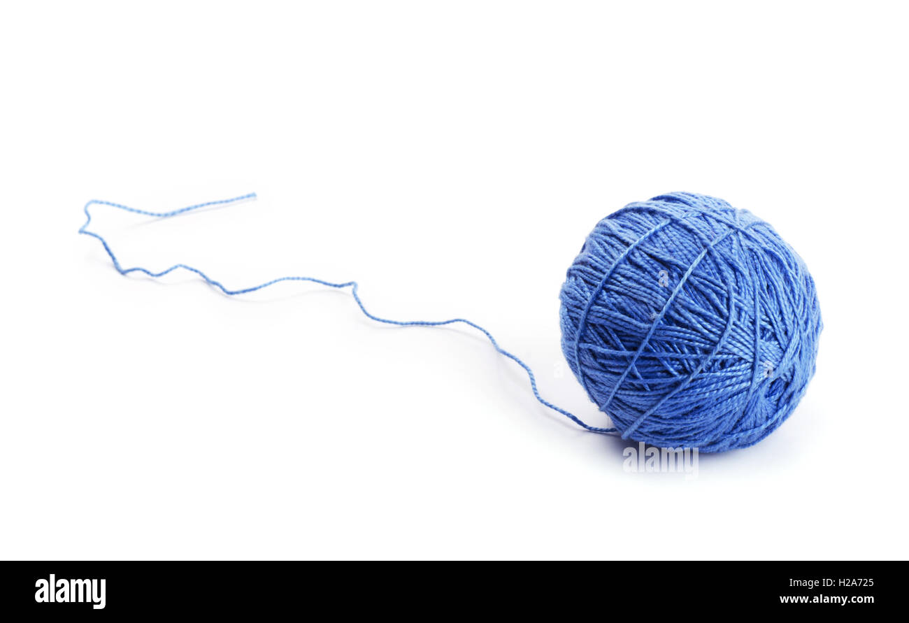 Clew Of Green Thread For Knitting Isolated On White Background Stock Photo  - Download Image Now - iStock