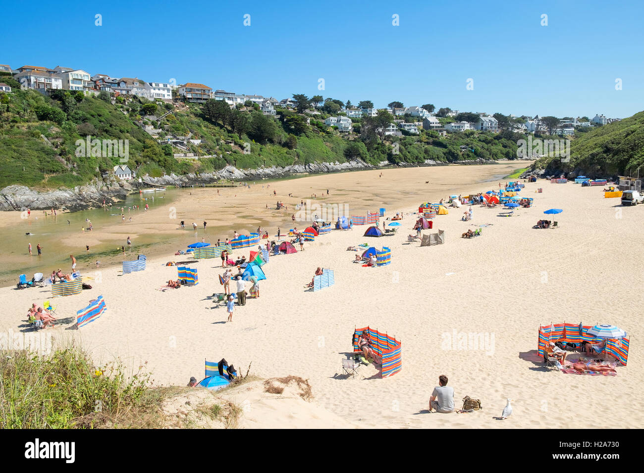 The beach at Crantock in Cornwall, England, UK Stock Photo