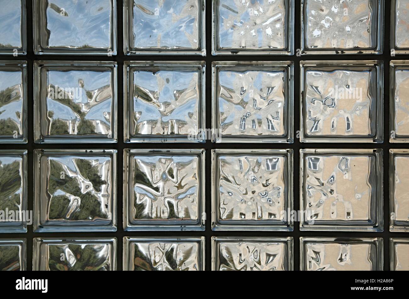 Wall of glass block Stock Photo Alamy