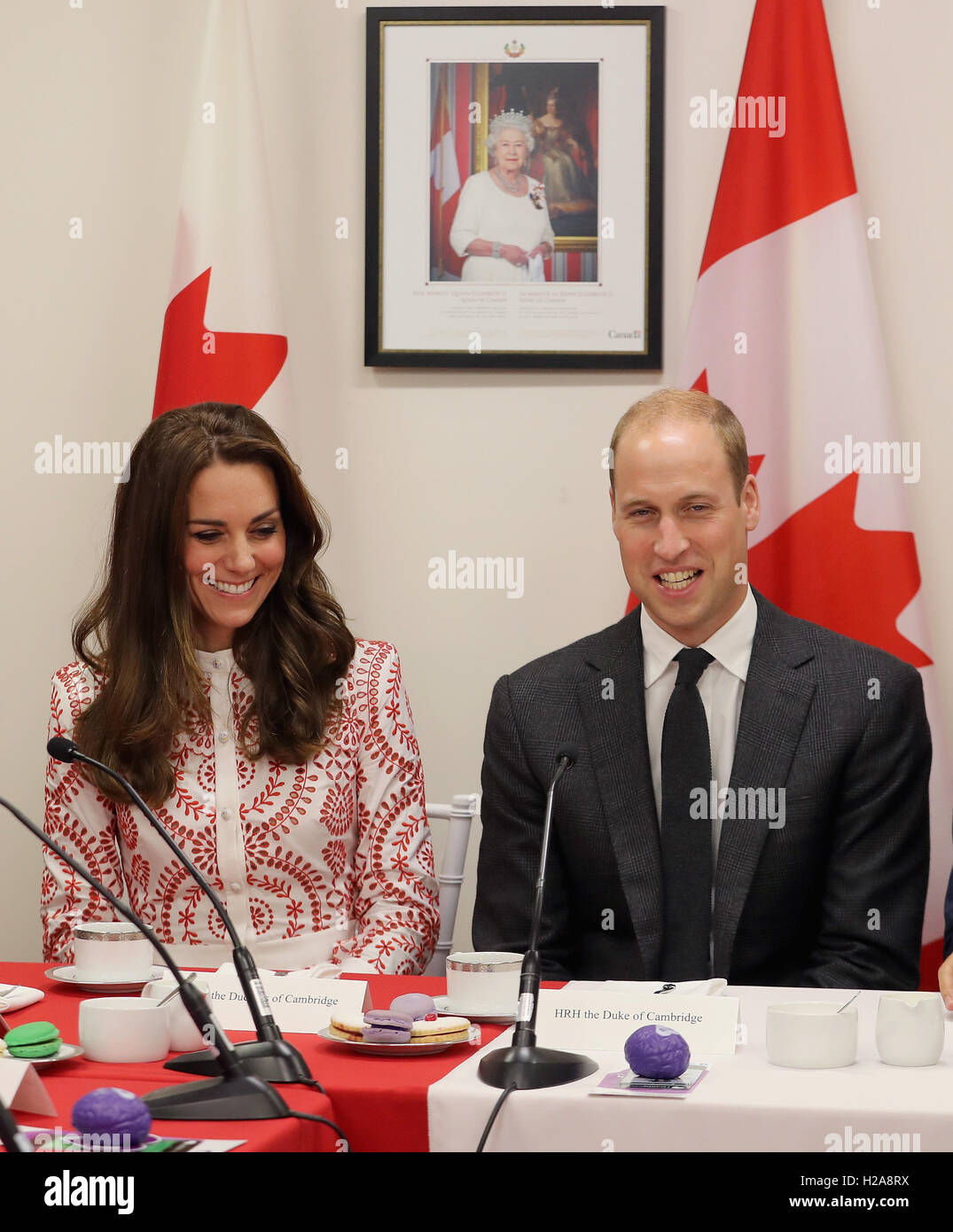 The Duke and Duchess of Cambridge visit the Canadian Coast Guard and Vancouver First Responders Event at Kitsilano Coastguard Station in Vancouver, Canada. Stock Photo