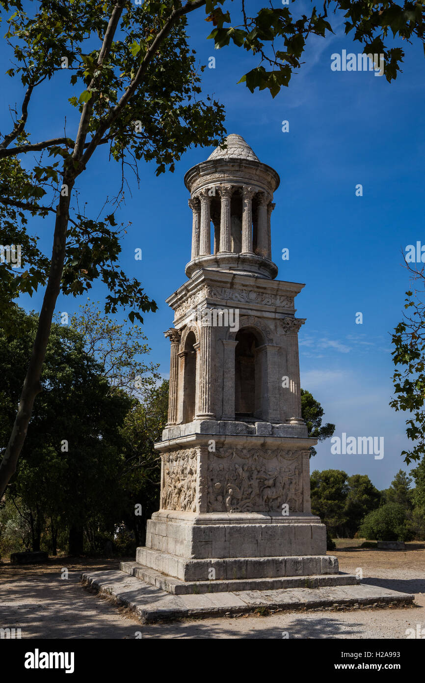 Glanum is an ancient city outside Saint-Rémy-de-Provence with an outstanding collection of architectural relics. Stock Photo