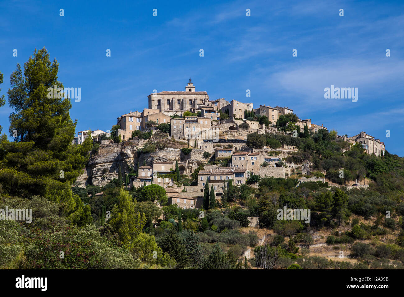 Thanks to its hilltop, charm and preserved architecture, Gordes is listed as one of the Most Beautiful Villages of France Stock Photo