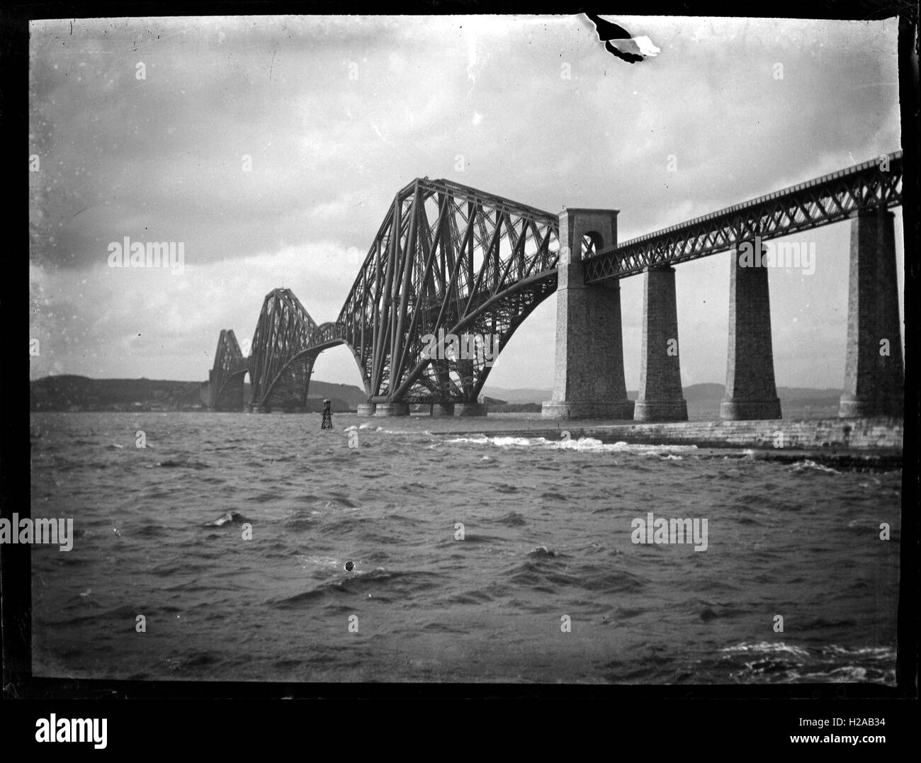 Photograph showing The Forth Bridge (Forth Rail Bridge) across the Firth of Forth in Scotland c1896. A cantilever railway bridge, it was originally opened in 1890 . Unpublished image by George Alfred Haden - Haden Best (1839-1921) of Haden Hill House, Cradley Heath, Near Halesowen. George Alfred inherited Haden Hall in 1877 and was an independently wealthy man and an early photography enthusiast who travelled widely throughout the UK in the 1890's with his two adopted daughters, local girls Emily Bryant and Alice Cockin. Photo by George Alfred Haden / UK Editions Stock Photo