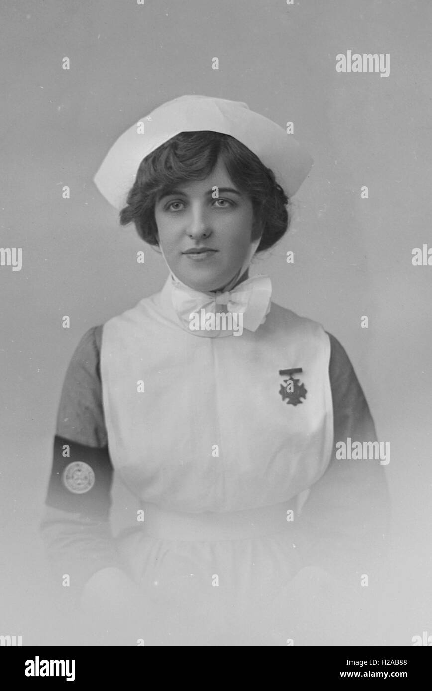 Portrait of a nurse c1905.  Photo by Tony Henshaw Stock Photo