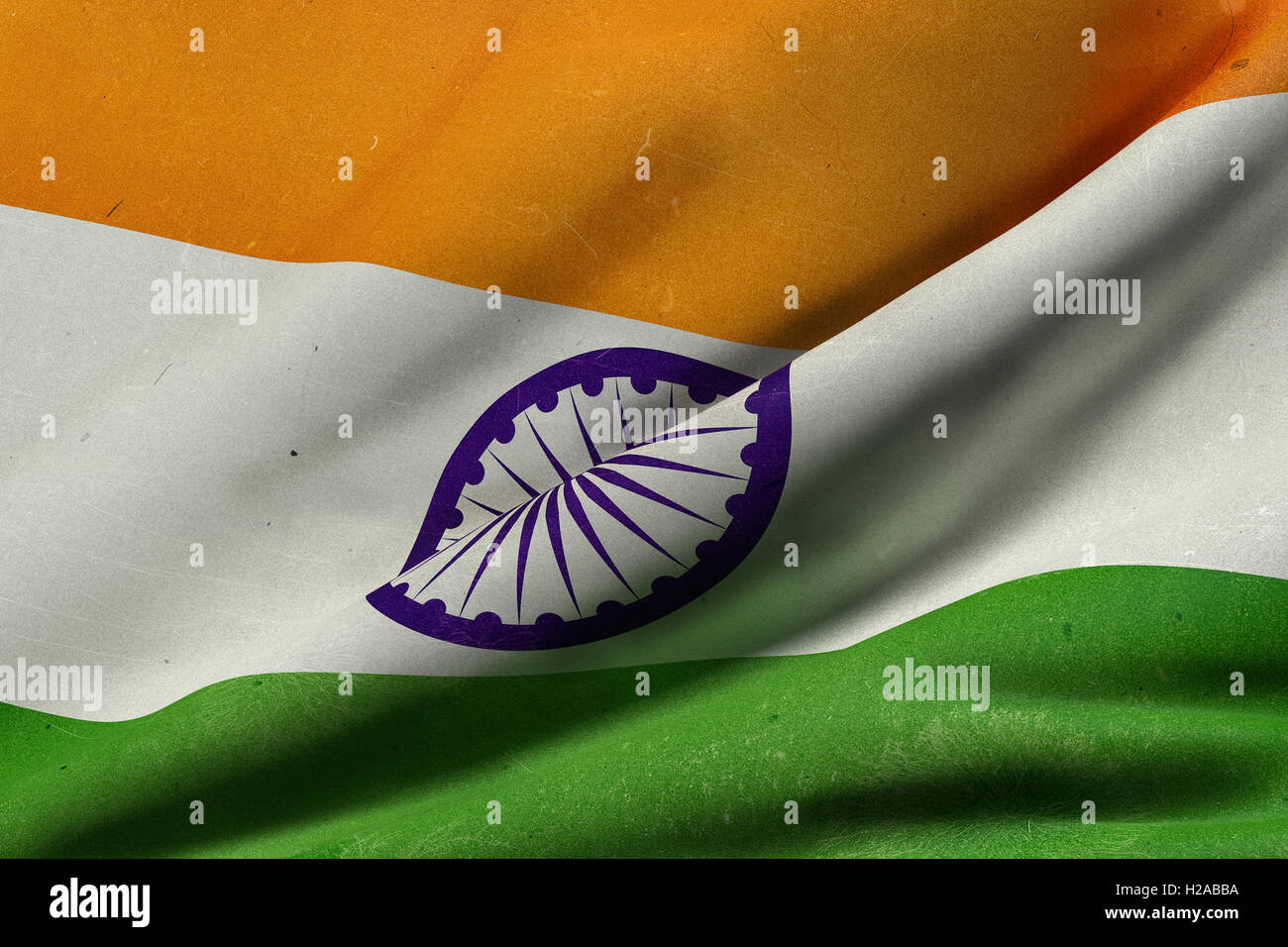 3d rendering of an old Republic of India flag waving Stock Photo - Alamy