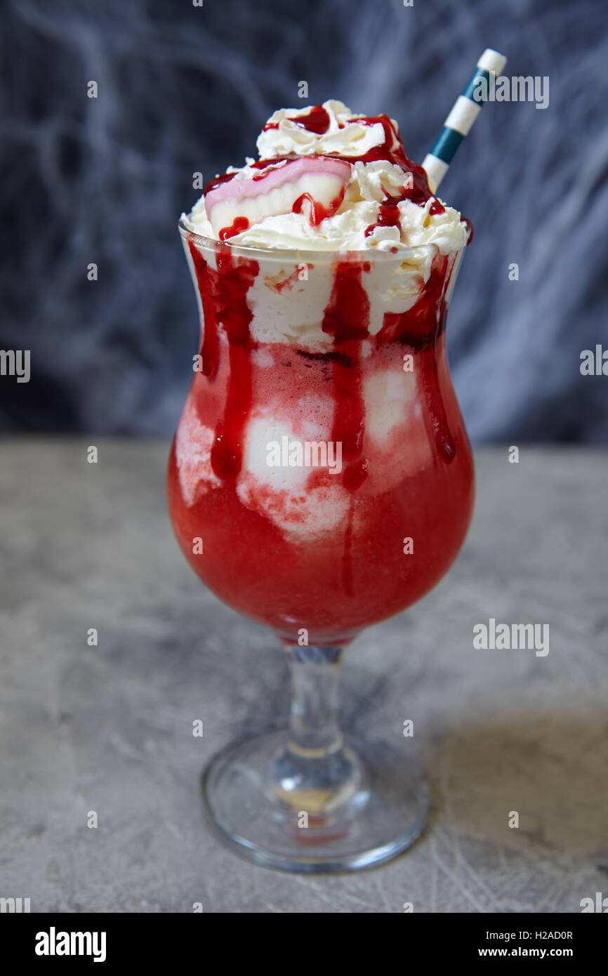 Halloween Vampire Ice Cream Floats Stock Photo Alamy