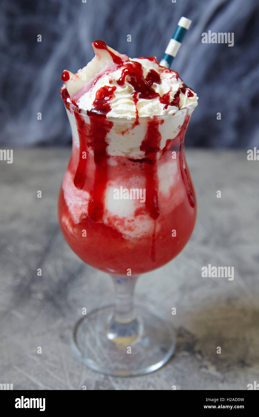 Halloween Vampire Ice Cream Floats Stock Photo Alamy